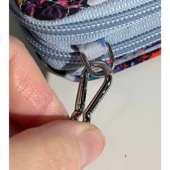 Vera Bradley NEON BLOOMS RFID All in One Crossbody Quilted Gray Purple Floral - Picture 8 of 8